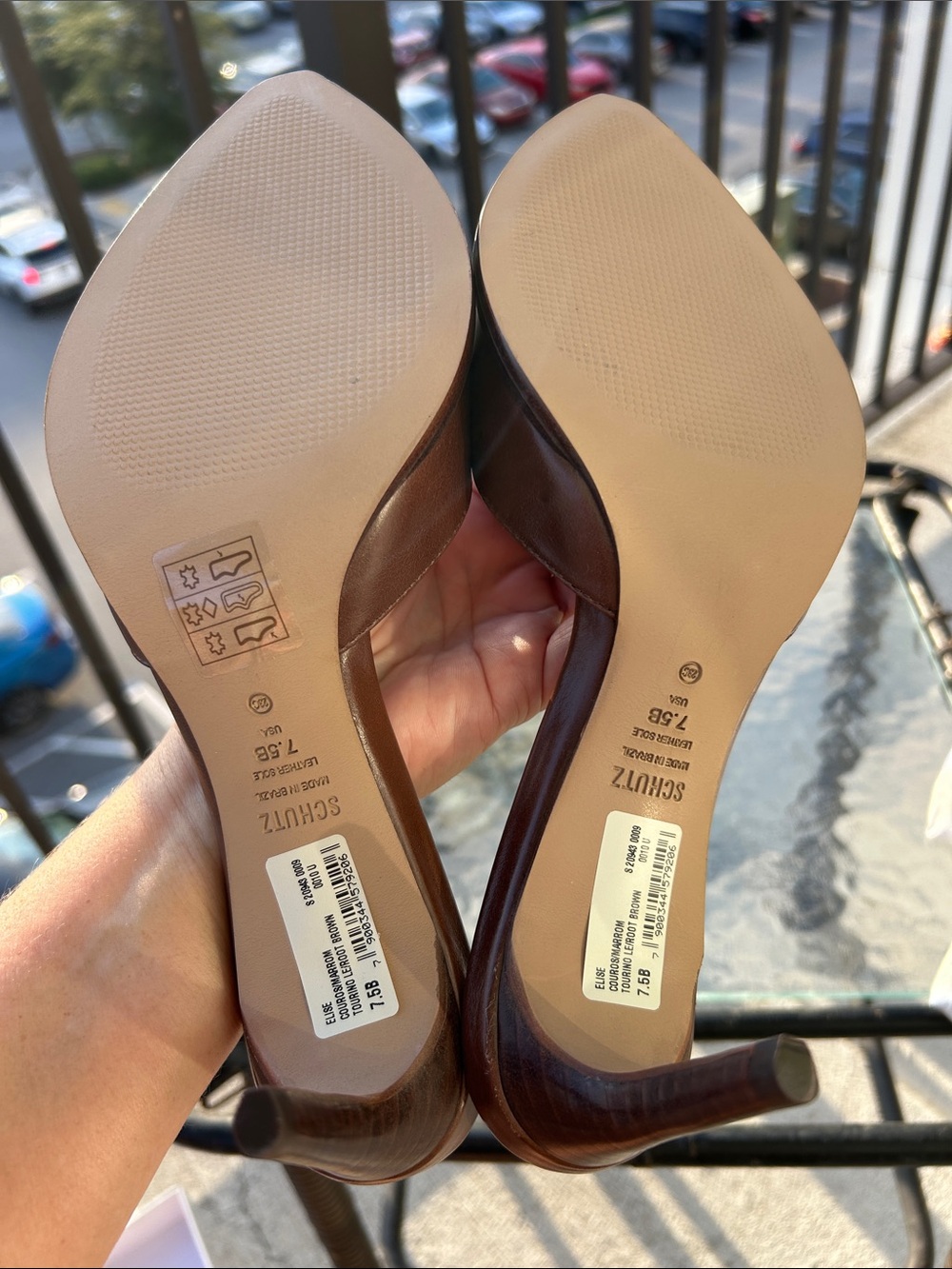 Schutz “Elise” Brown Leather Pointed Toe Mule Heels - Picture 7 of 10